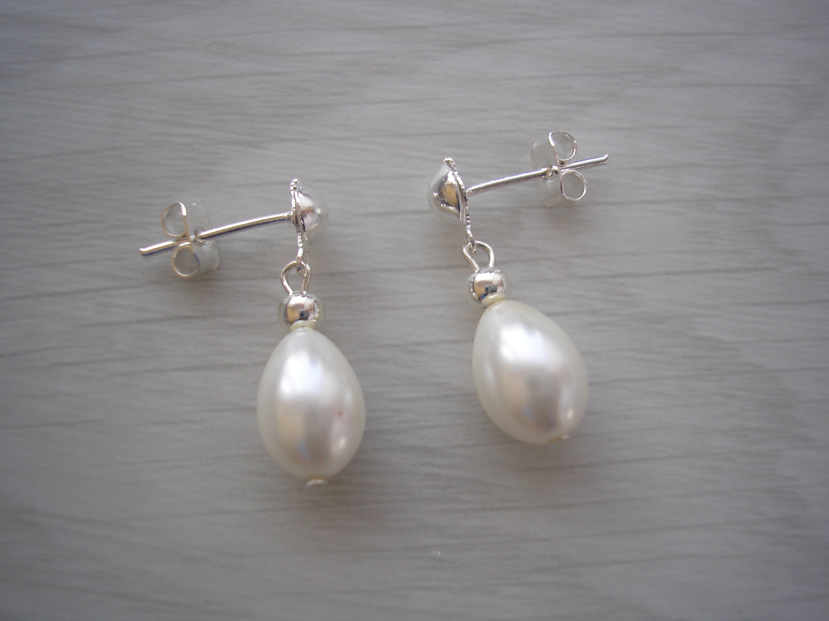 Dainty Little Teardrop Pearl Earrings Pearl Drop Stud | Etsy