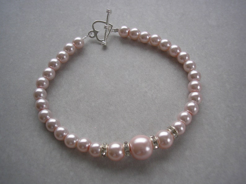 Heart Toggle Bracelets for women with drop earrings Pearl /& Diamante Bracelet and Earrings Jewelry Set for women girls brides bridesmaids
