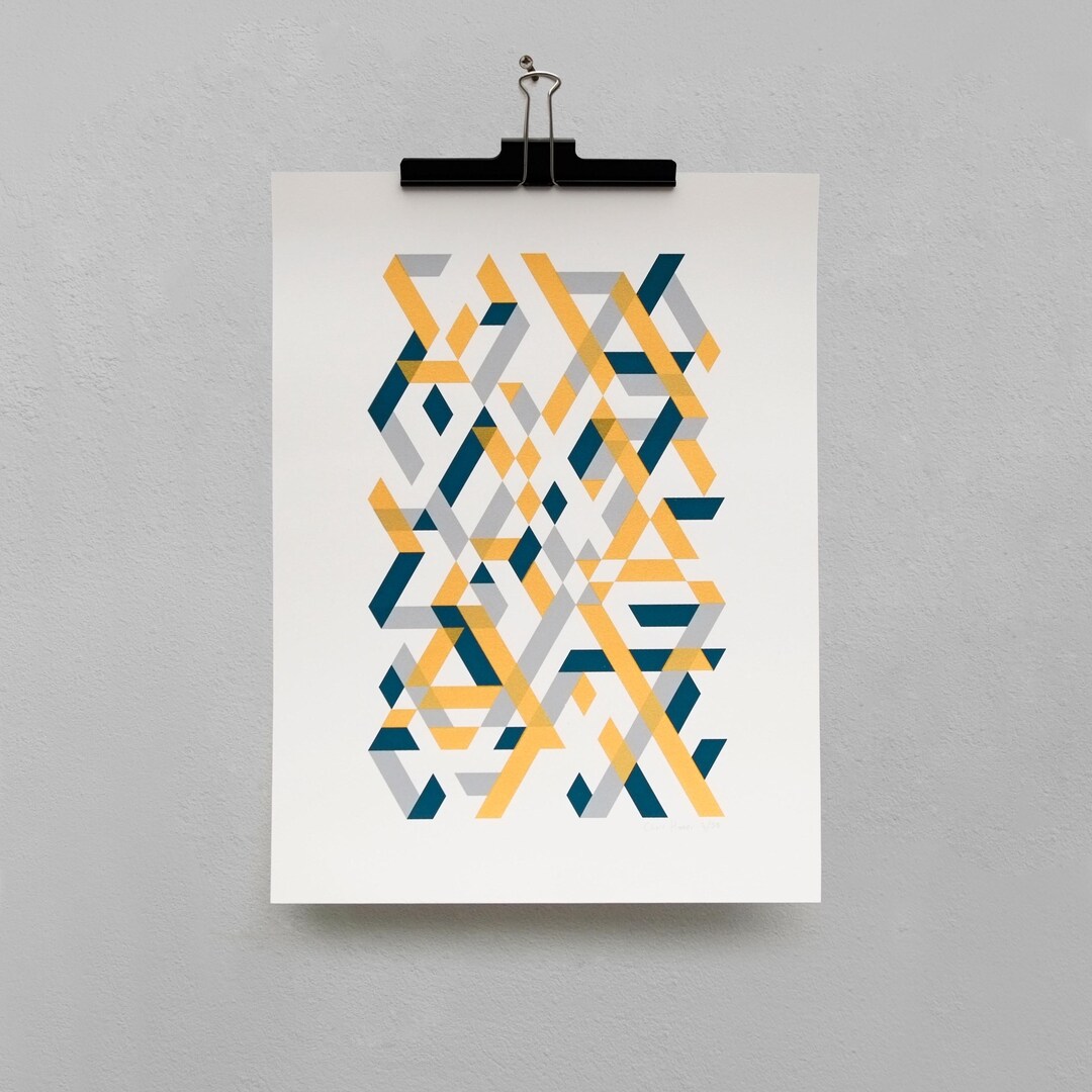 Geometric Screenprint: Abstract Art (30x40cm) - Etsy