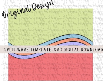 Original Design Split Wave/Bottom Wave | Infinity Wave | SVG Cut Files For Tumblers | Seamless Wrap | Tumbler Wrap | Digital Wrap