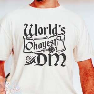 DnD-shirt Dungeons and Dragons-shirt DM-shirt Dungeon Master-shirt Worlds Okayest DM-shirt grappig DnD-shirt