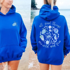 Ocean Inspired Style Beachy Hoodie Sea Turtle Sweatshirt Mermaidcore Coconut Girl Wild And Free Beach Hoodie Granola Girl Ocean Sweatshirt