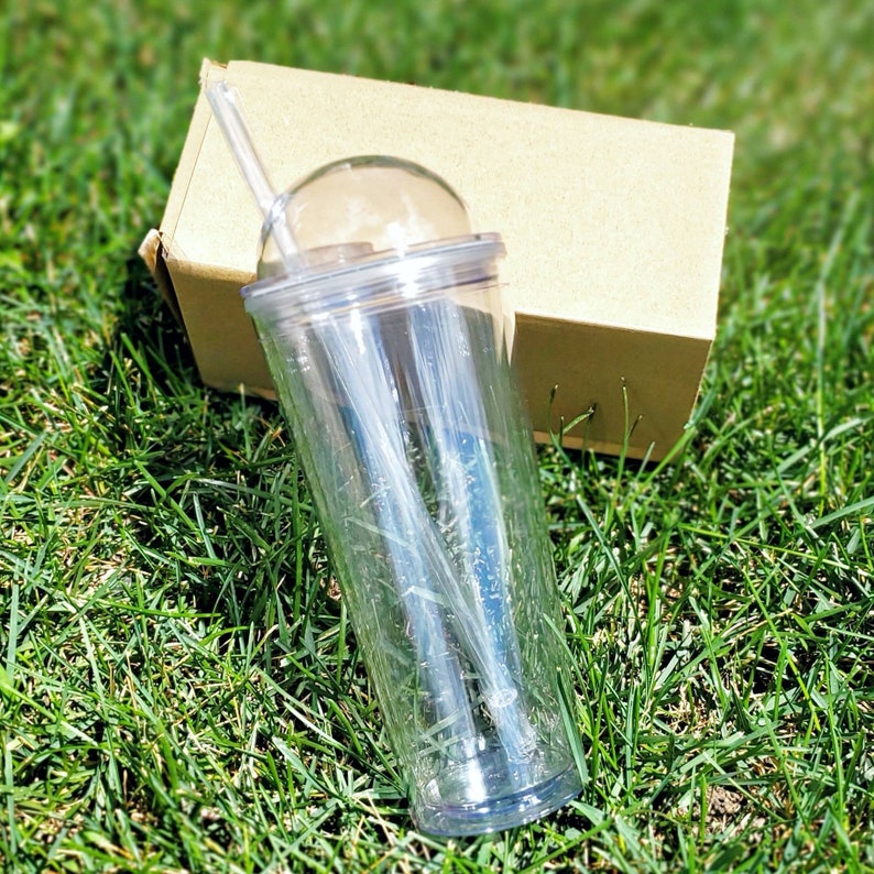 16oz/24oz Double Wall Acrylic Dome Lid Tumbler Starbucks Style Etsy