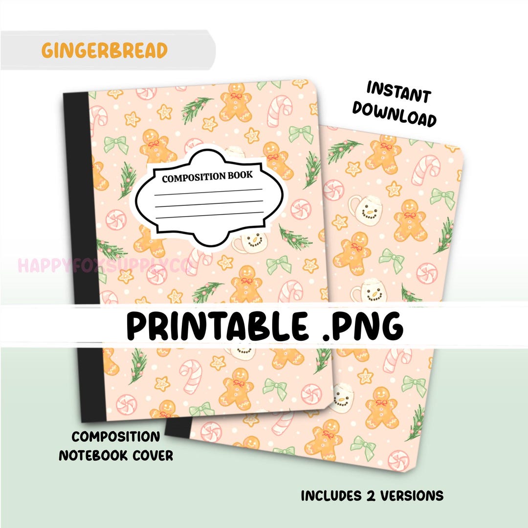 Printable Composition Notebook Cover PNG Back to School Personal ...