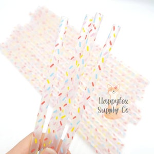 10" ORIGINAL Sprinkles/Confetti Reusable Plastic Straws | 5-30 pack for Tumblers, Cups, Water Bottles | Printed Straws Kidcore Clowncore