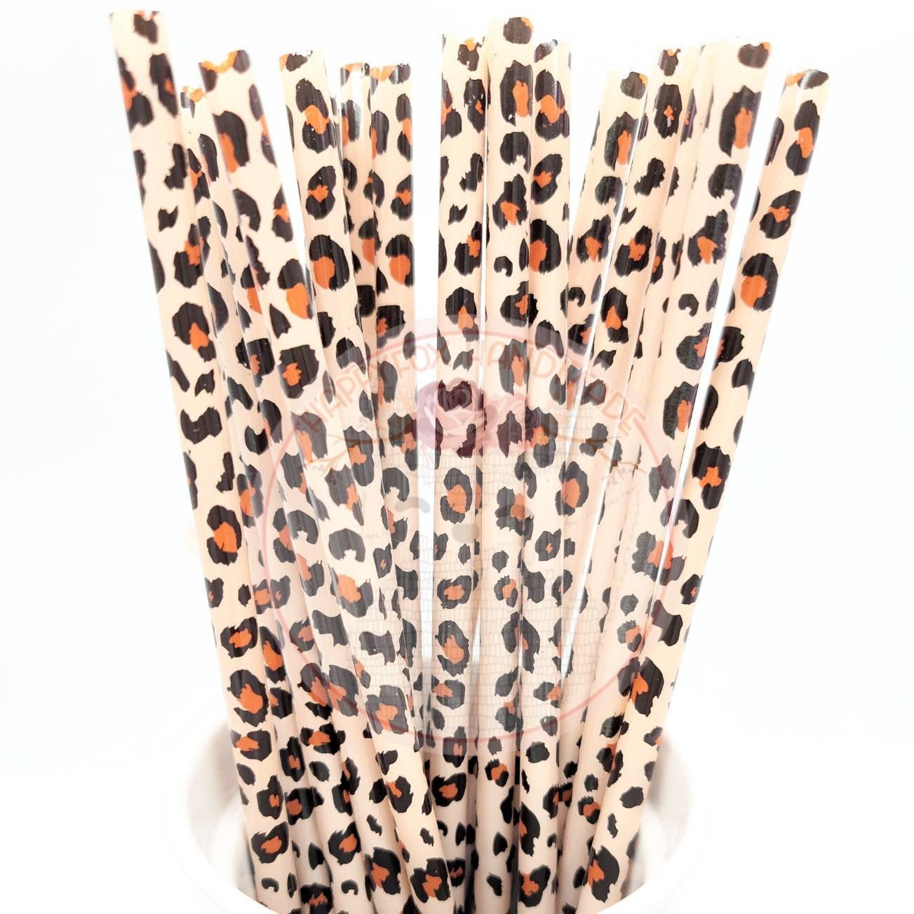 ORIGINAL New Leopard Print Straws Plastic Reusable 10" in Single…