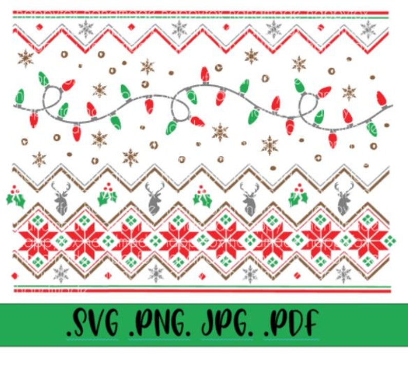Download Svg Waterslide Sublimation Christmas Lights Fair Isle Sweater Etsy