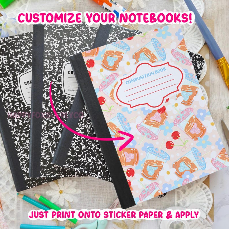 Printable Composition Notebook Cover PNG Back to School Personal ...