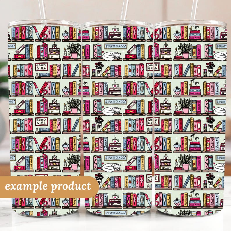 Smut Bookshelf Seamless Pattern 300 DPI PNG Download for Digital Papers Vinyl Fabric Surface Design Bookish Book Lovers Smut Png