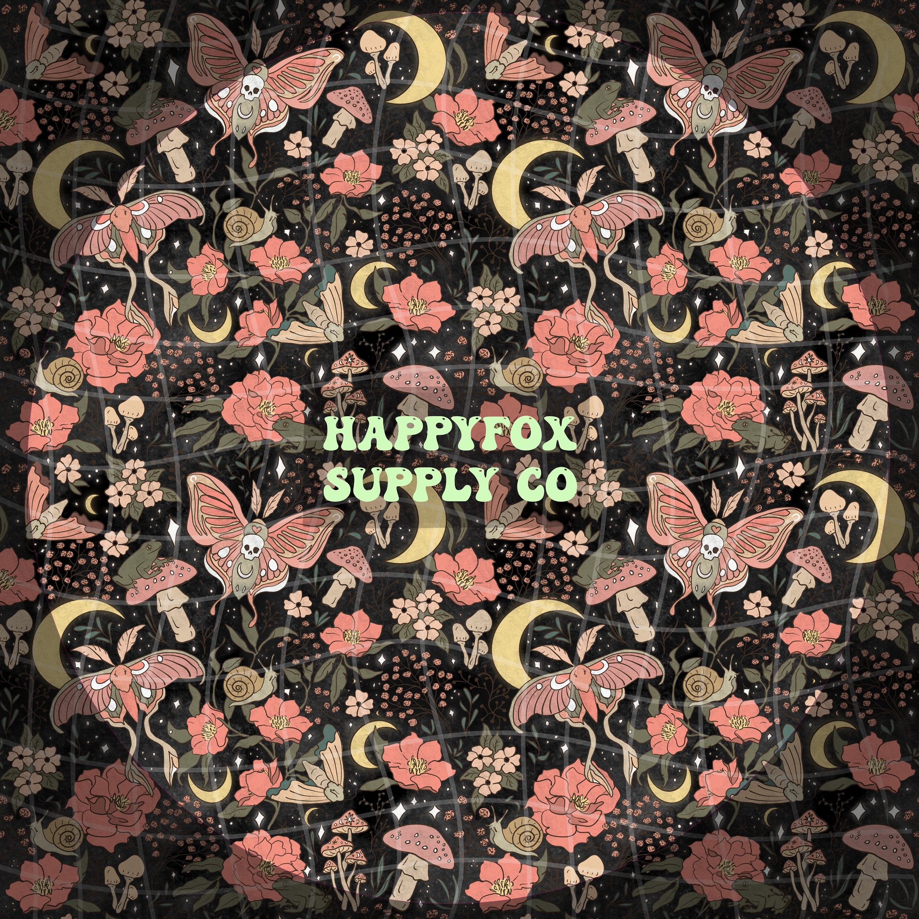 Celestial Moth Garden Seamless Pattern 300 DPI .PNG Instant Download ...