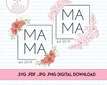 Waterslide/svg/Sublimation Flower Mama Square Digital Download .PNG .SVG .JPG & .png