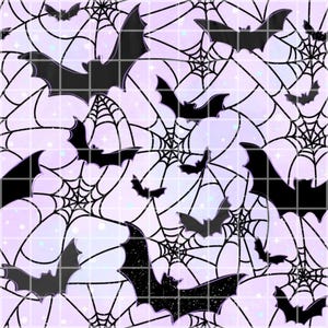 Purple Halloween Bat Seamless Pattern PNG, Spooky Spiderweb Digital Paper, Gothic Tumbler Wrap Sublimation File