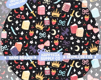 Smut Tropes Books Seamless Pattern 300 DPI PNG Download for Digital Papers Vinyl Fabric Surface Design Bookish Book Lovers Smut Png Romance