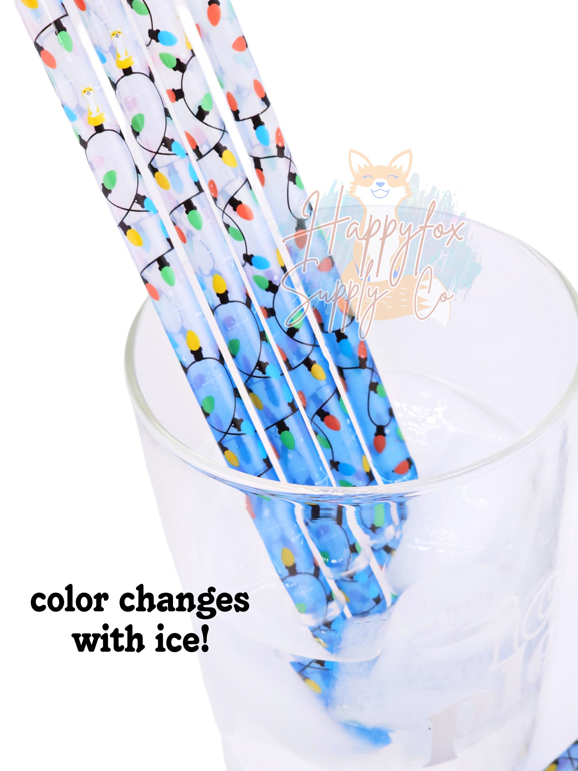 10 ORIGINAL Rainbow Reusable Plastic Straws 5-30 Pack for Tumblers, Cups,  Water Bottles Printed Straws Decorative 