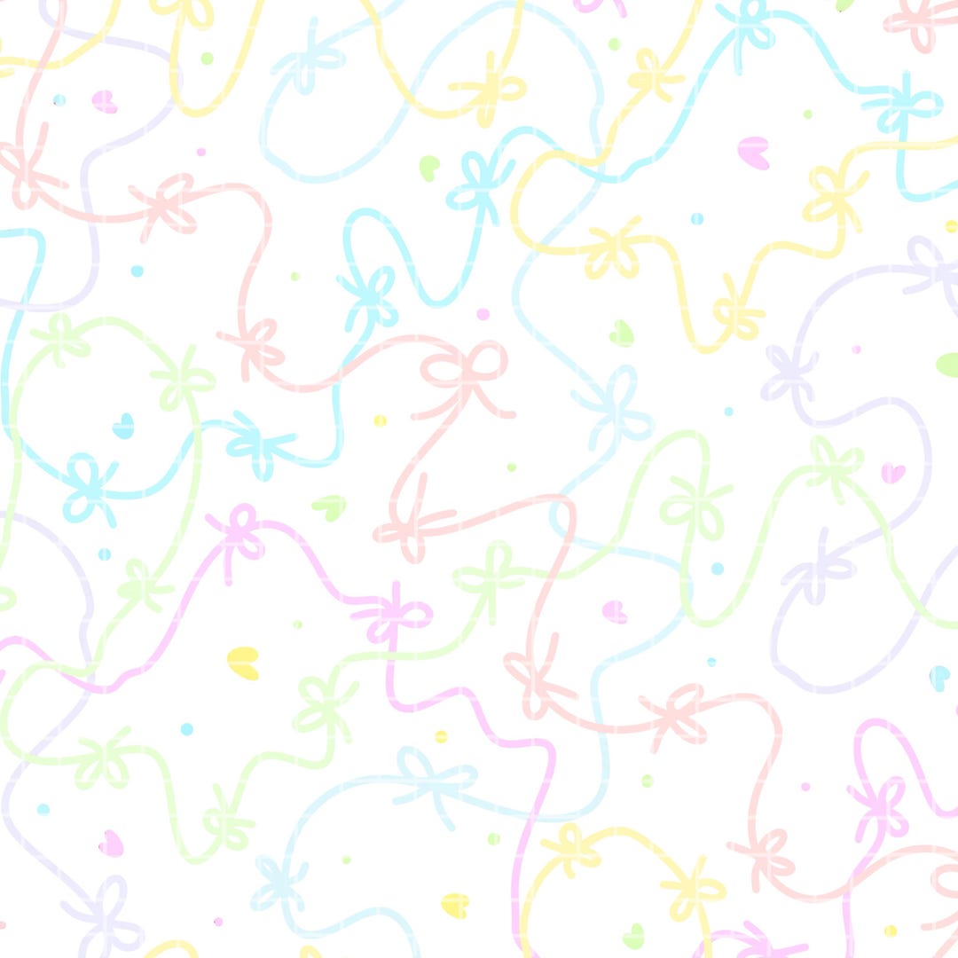 Kidcore Ribbon Pastel Rainbow Bow Seamless Pattern PNG Easter Spring Kidcore Ribbon ...