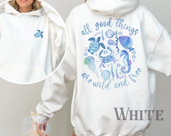 Ocean Inspired Hoodie Beachy Hoodie Sea Turtle Sweatshirt Mermaidcore Coconut Girl Wild And Free Beach Hoodie Granola Girl Ocean Sweatshirt