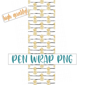 High Quality Seamless Digital Template Pineapple Pen Wraps