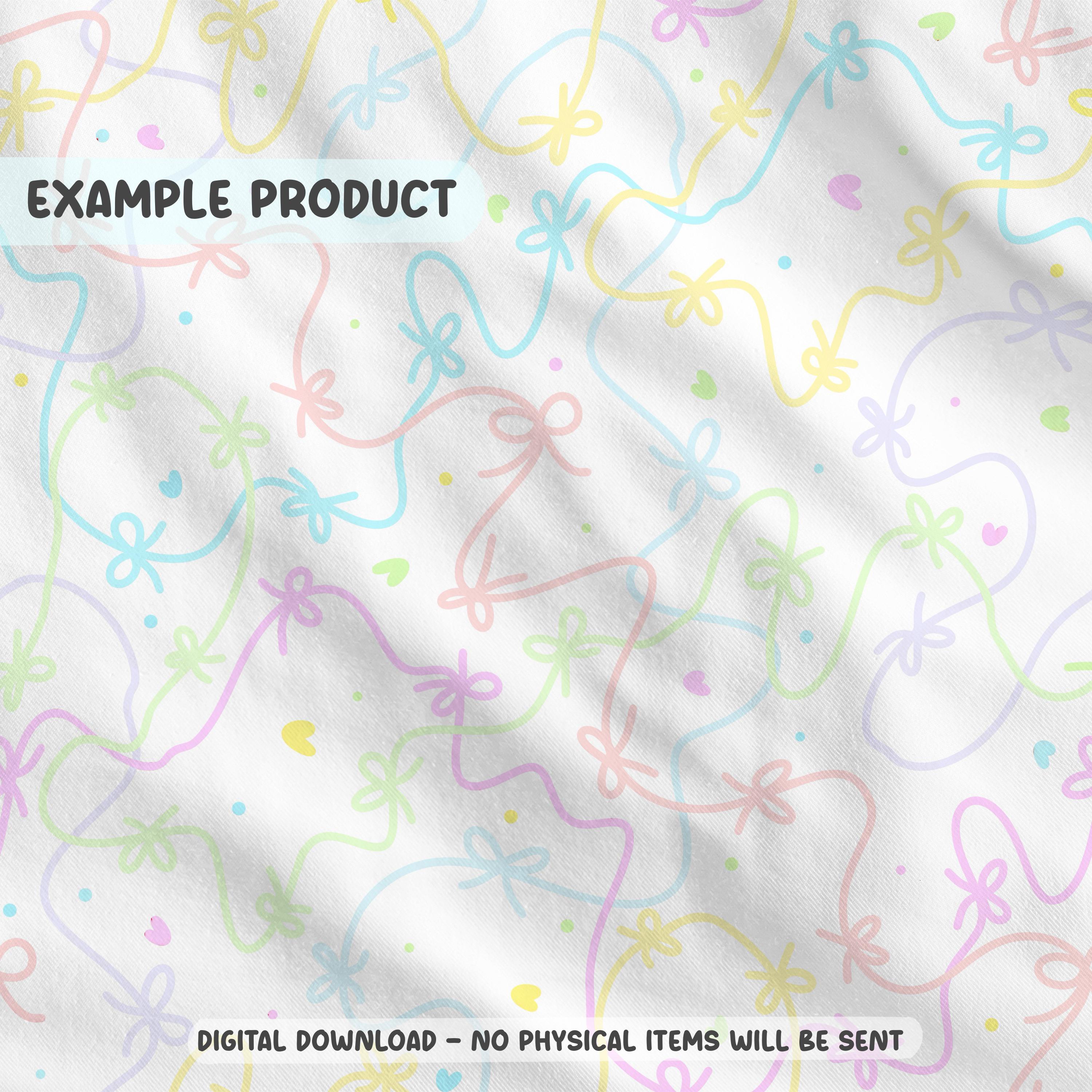 Kidcore Ribbon Pastel Rainbow Bow Seamless Pattern PNG Easter Spring Kidcore Ribbon ...