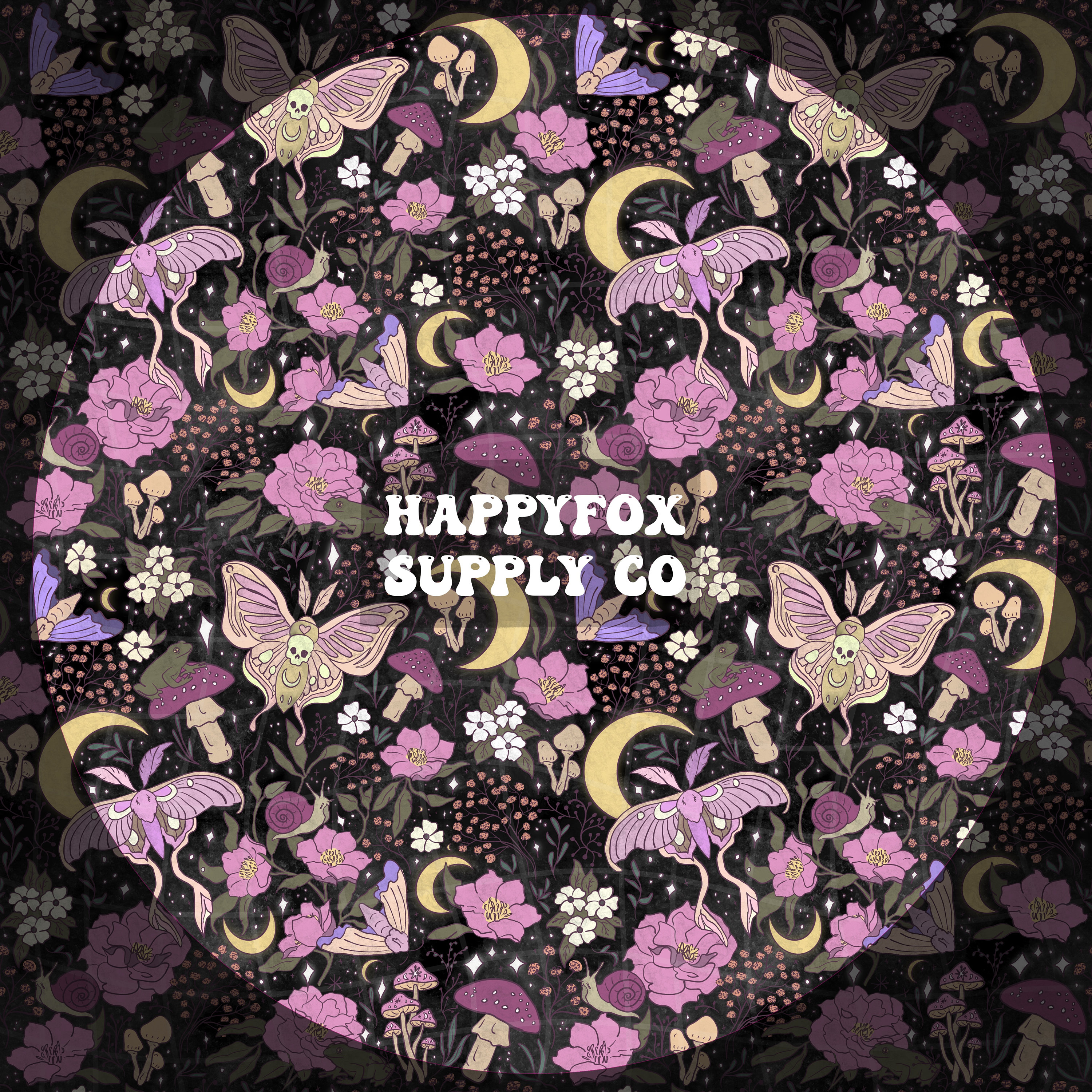 Celestial Moth Garden Seamless Pattern 300 DPI .PNG Instant Download ...