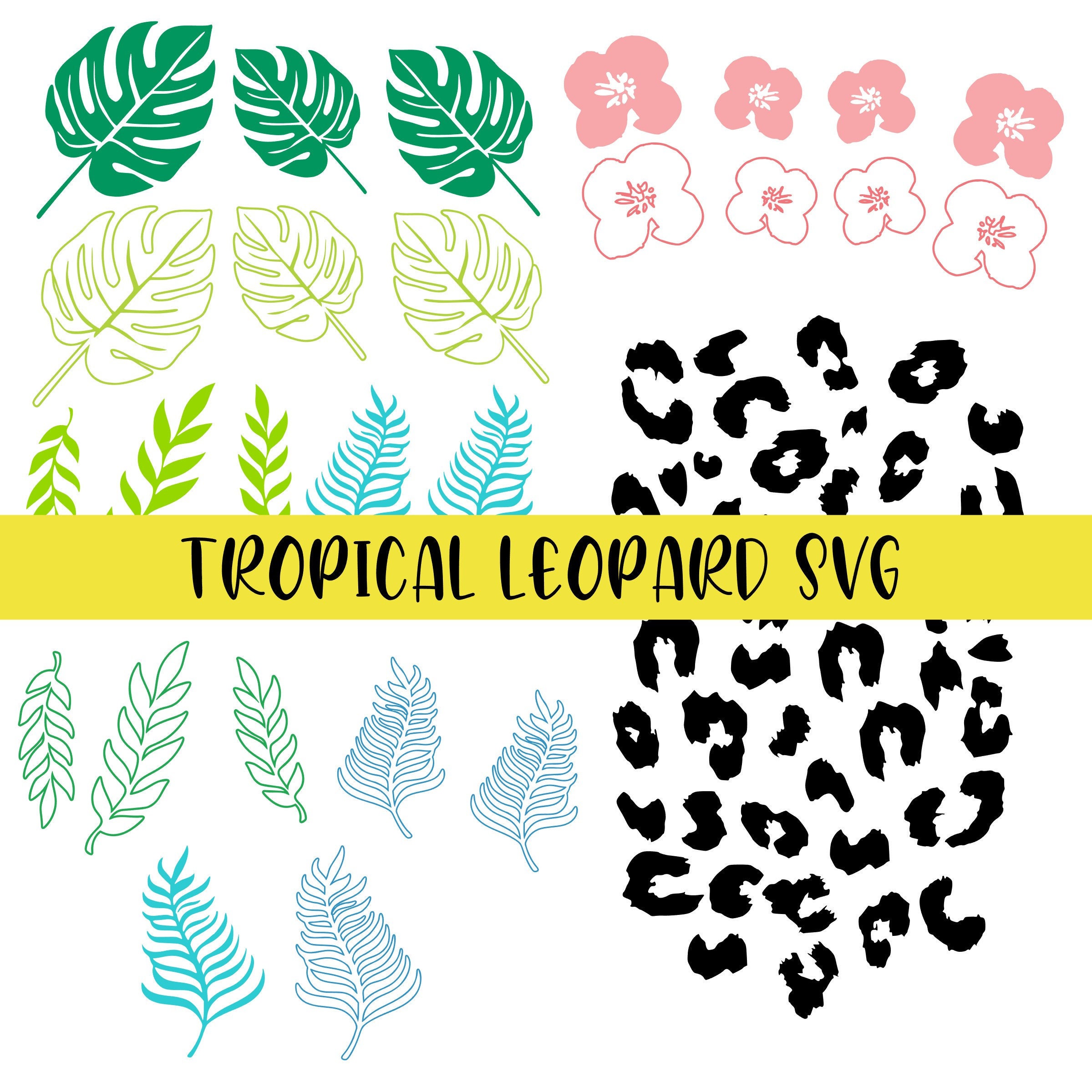 Original Design High Quality Tropical Leopard SVG Cut Files For Tumbl…