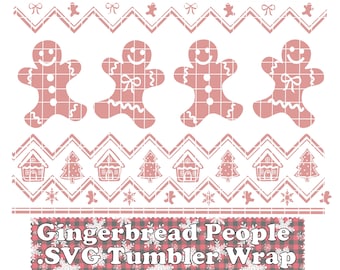 SVG/Wasserrutsche/Sublimation Lebkuchen Menschen Winter Muster Fair Isle Digital Download .svg