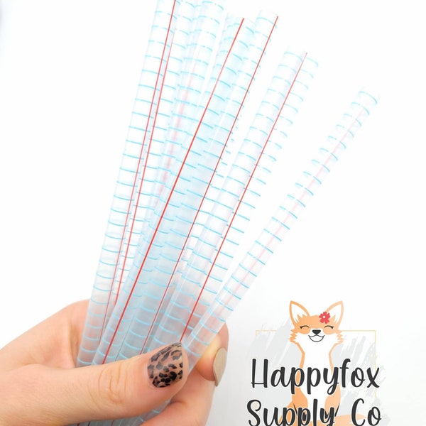 10" Original Notebook "Paper" Teacher Reusable Plastic Straws | 5-30 pack for Tumblers, Cups, Water Bottles | Printed Straws | Decorative