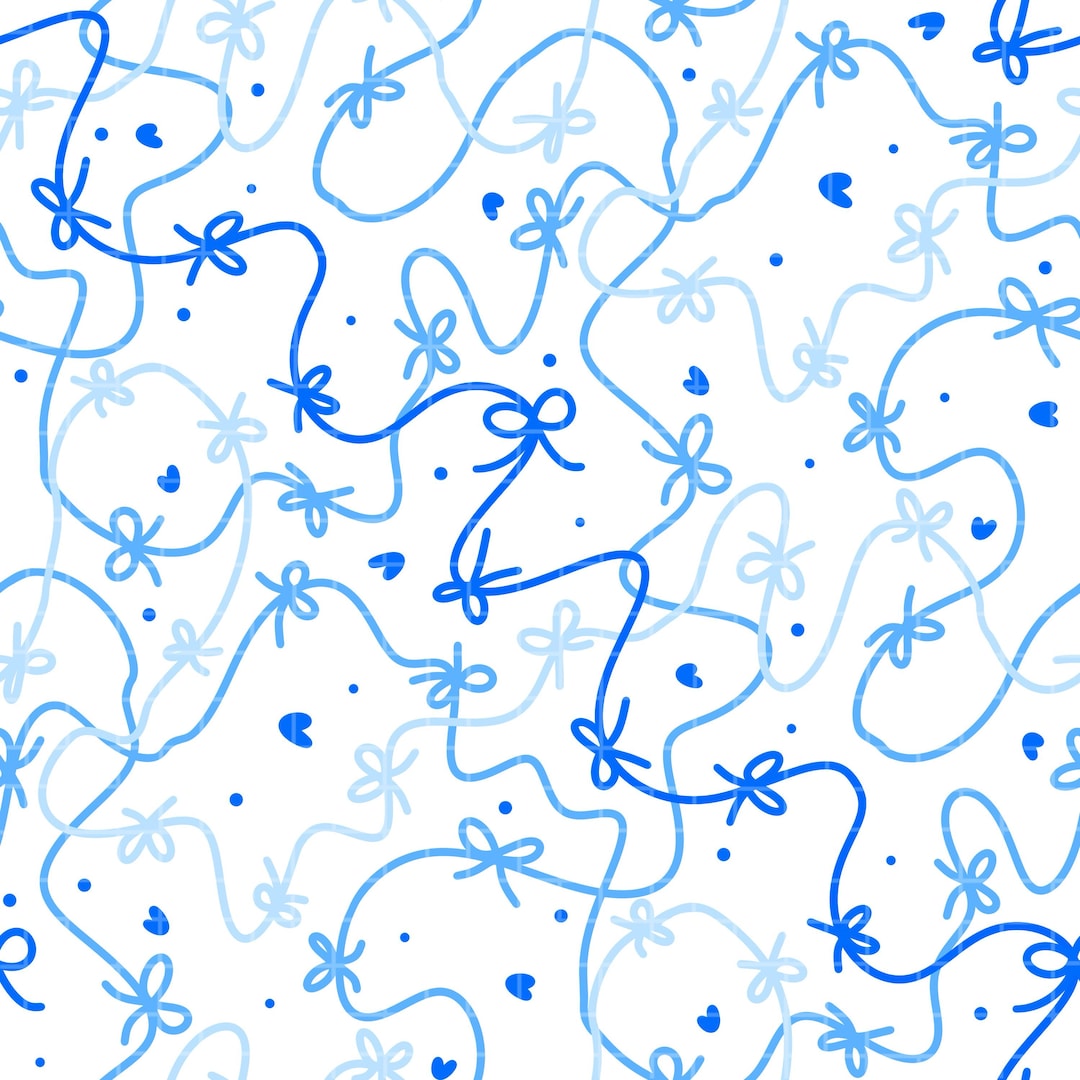 Blue Coquette Bow Seamless Pattern PNG Ribbon Dollette Balletcore ...