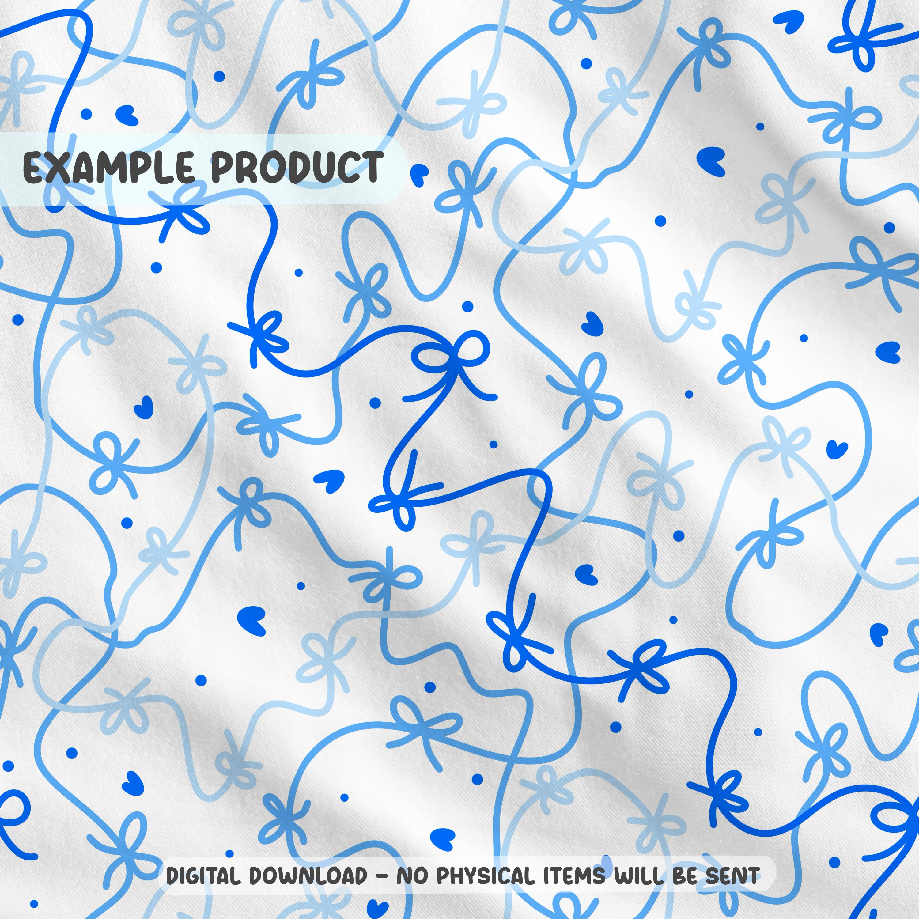 Blue Coquette Bow Seamless Pattern PNG Ribbon Dollette Balletcore ...