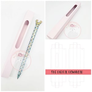 Customizable Glitter Pen Box Cut File | SVG | DXF | Template | Digital File | Custom Pen Box | Pen Box SVG