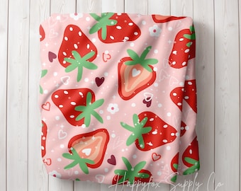 Strawberry Blanket Throw Blanket Couch Baby Blanket Cottagecore Gifts Preppy Stuff Coquette Decor Strawberry Bedding Kawaii Blanket Summer