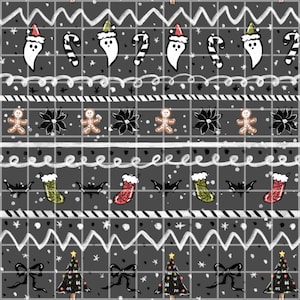 Spooky Christmas Seamless Pattern PNG, Ghost Gingerbread Bat Holiday Digital Paper, Cute Alternative Tumbler Wrap Sublimation File