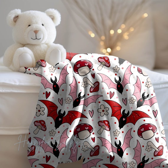 Valentine Bats Velveteen Plush Blanket Throw Blanket Baby Blanket Gifts for Her Gifts for Kids Valentines Bats Spooky Blanket Cute Etsy Canada
