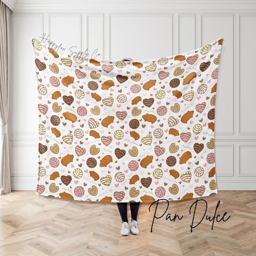 Pan Dulce Velveteen Plush Blanket | Throw Blanket | Multiple Sizes | Baby Blanket | Cute Throw Blanket | Cozy Custom Blanket