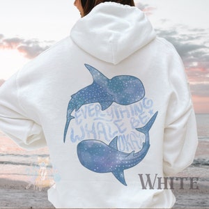 Whale Shark Ocean Inspired Hoodie Beachy Hoodie Sweatshirt Mermaidcore Coconut Girl Ocean Beach Hoodie Granola Girl Marine Biology