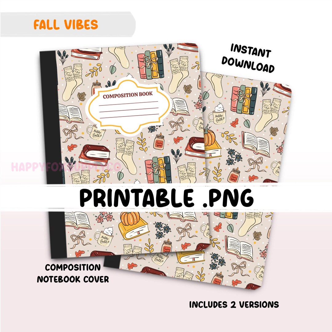 Printable Composition Notebook Cover PNG Back to School Personal ...