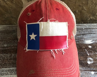 Mens and Womens Wood Texas Flag Flat Baseball Hat Vintage Trucker Hat for Unisex