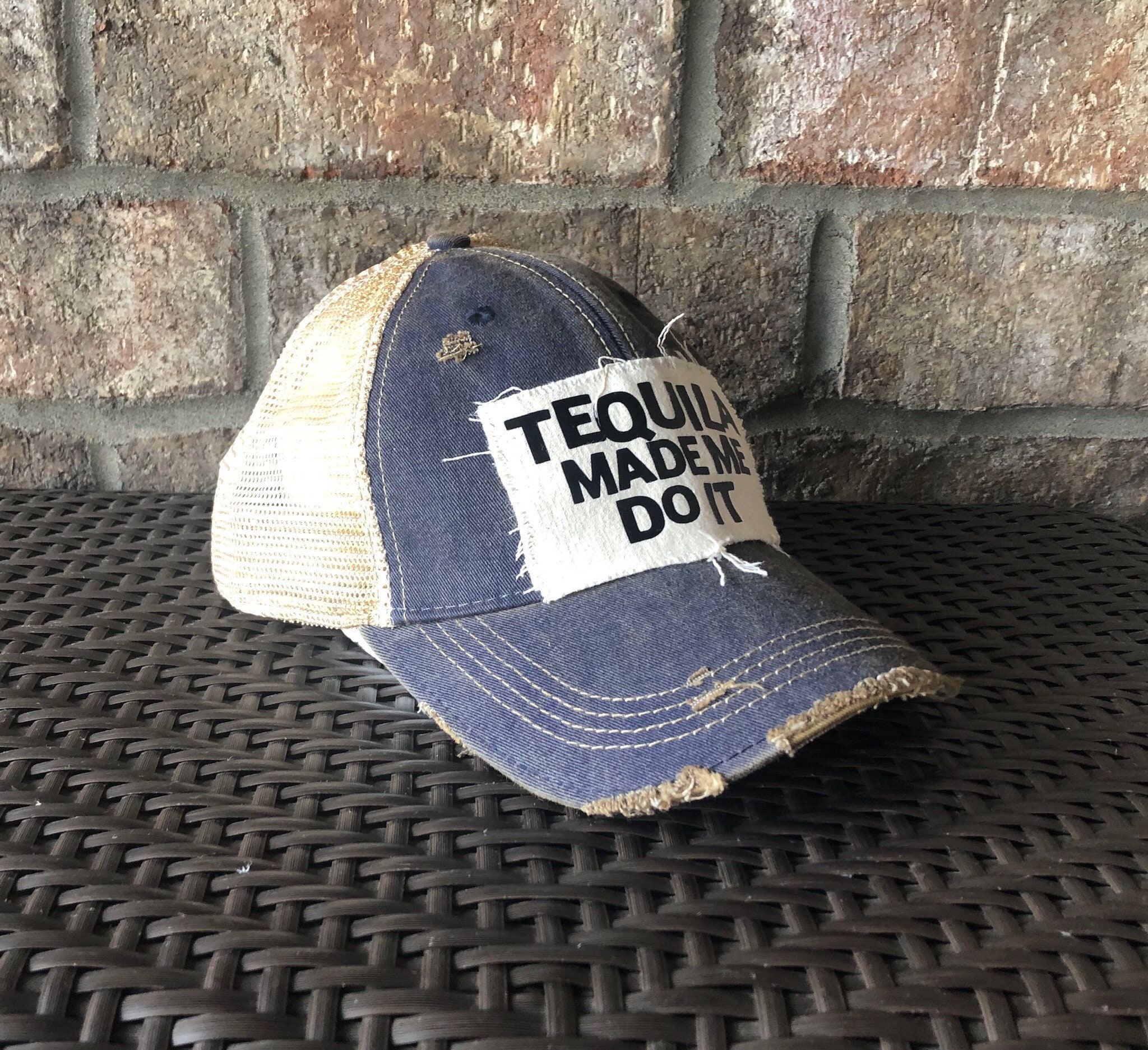 Tequila Hat Tequila Made Me Do It Hat Unisex Baseball Cap Etsy