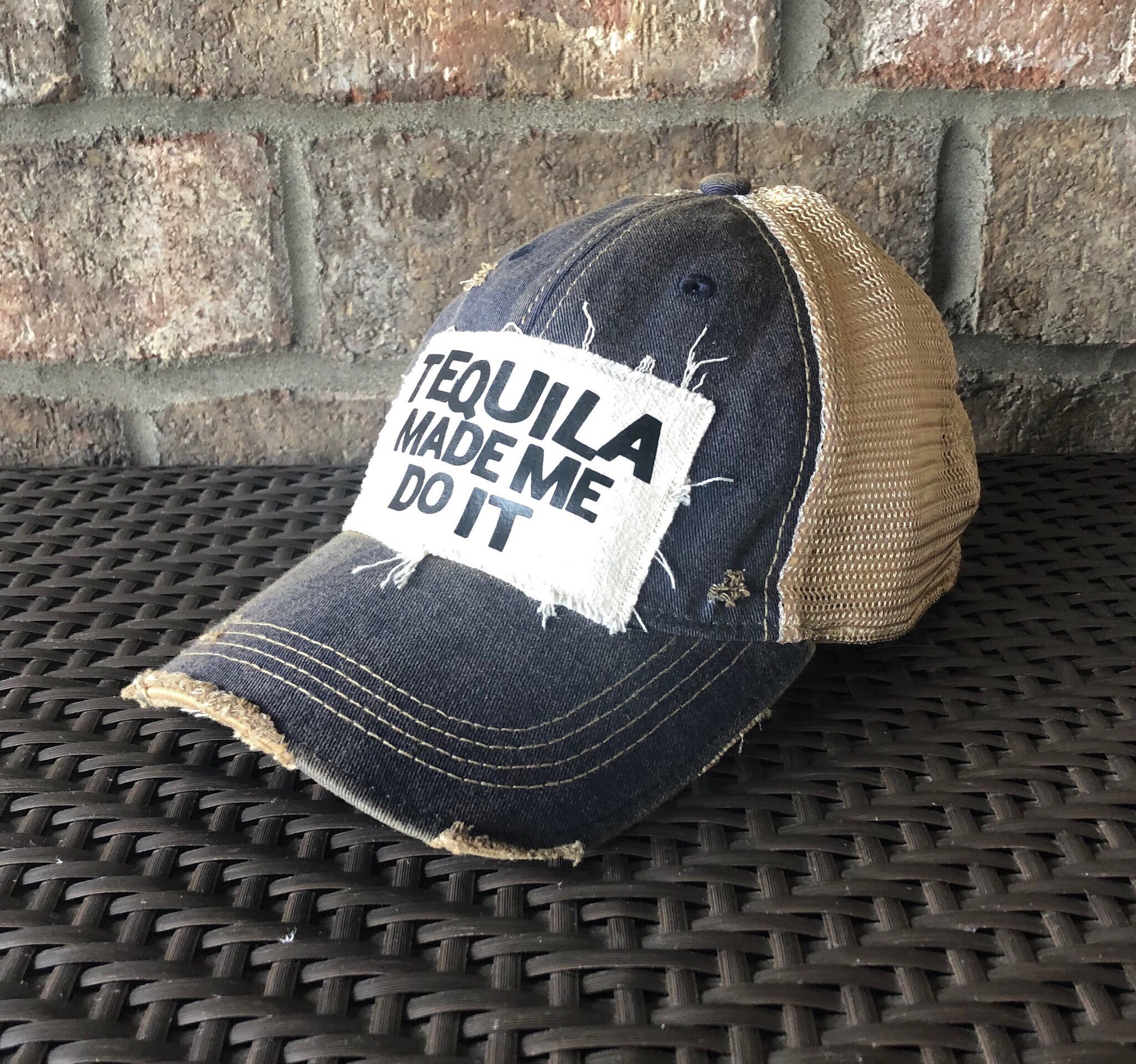 Tequila Hat Tequila Made Me Do It Hat Unisex Baseball Cap Etsy