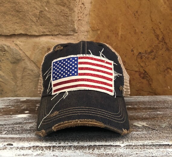 usa distressed hat