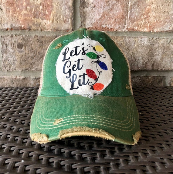 let's get lit christmas hat