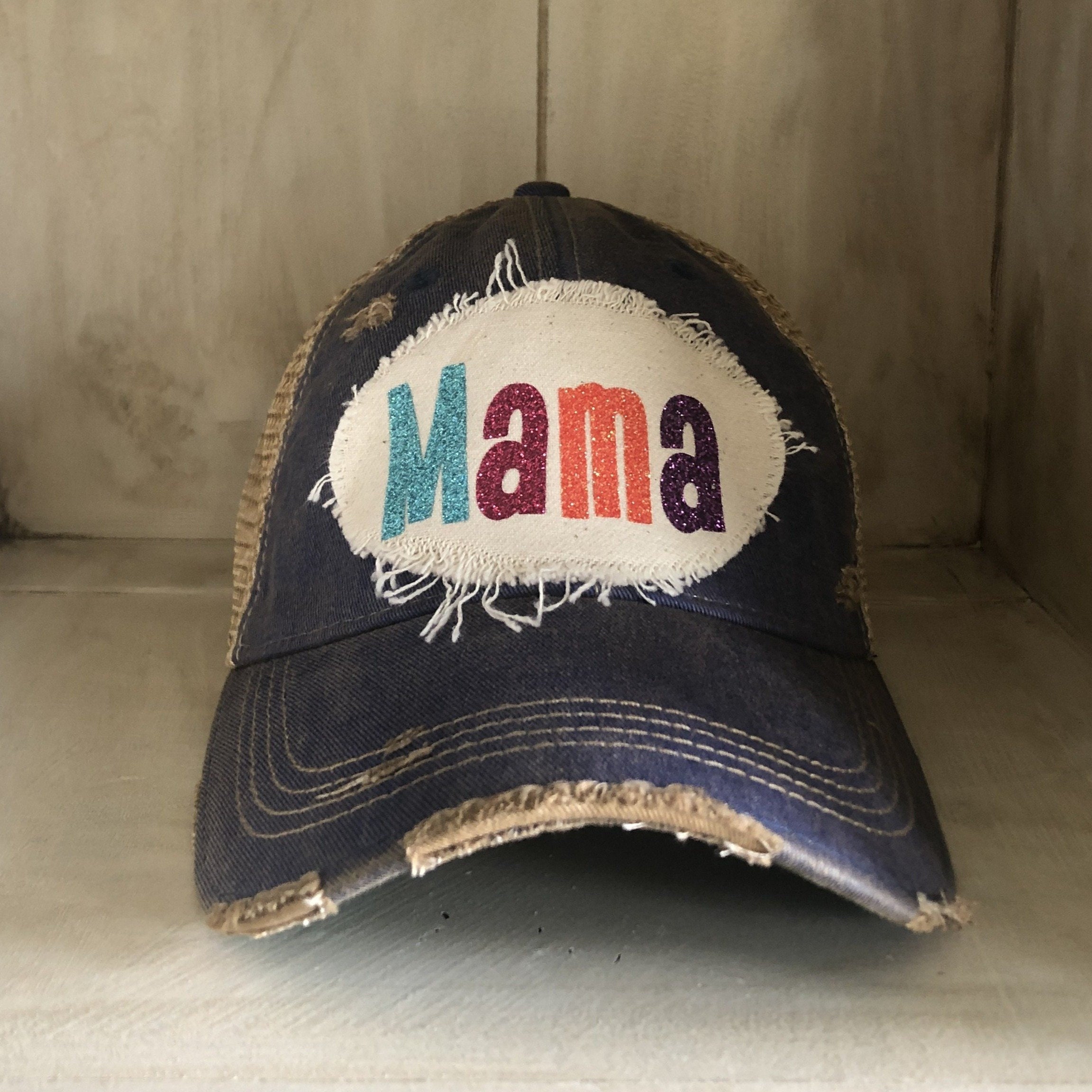Mama Hat Mama Cap WomensHat Mom Baseball Cap Distressed Etsy