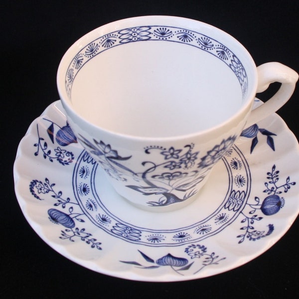 Classic Vintage J & G Meakin Blue Nordic pattern Tea Cup and Saucer Duo (Two available)