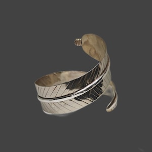 Solid Sterling Silver Feather Cuff