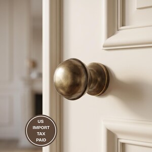 Antique Brass Door Knob Vintage Cabinet Handle Rustic Brass Pull Classic Door Hardware Old Style Home Decor Brass Knob