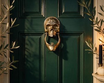 Halloween Decor Skull Door Knocker Gothic Skull Door Decor Skeleton Door Hardware Gothic Front Door Decor Medieval Door Knocker