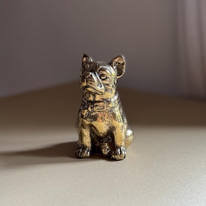 Brass French Bulldog Figurine – Vintage Animal Decor Brass sculpture Handcrafted Dog Statue, Gift for Dog Lovers Antique decor