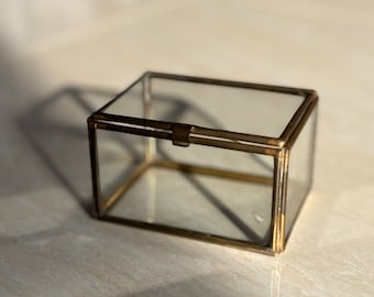 Glass and Brass Handmade Mini Boxes for Tiny jewelry, Nose Pins, Earrings Glass organizer casket Glass box Mother's Day gift Gift for Mom