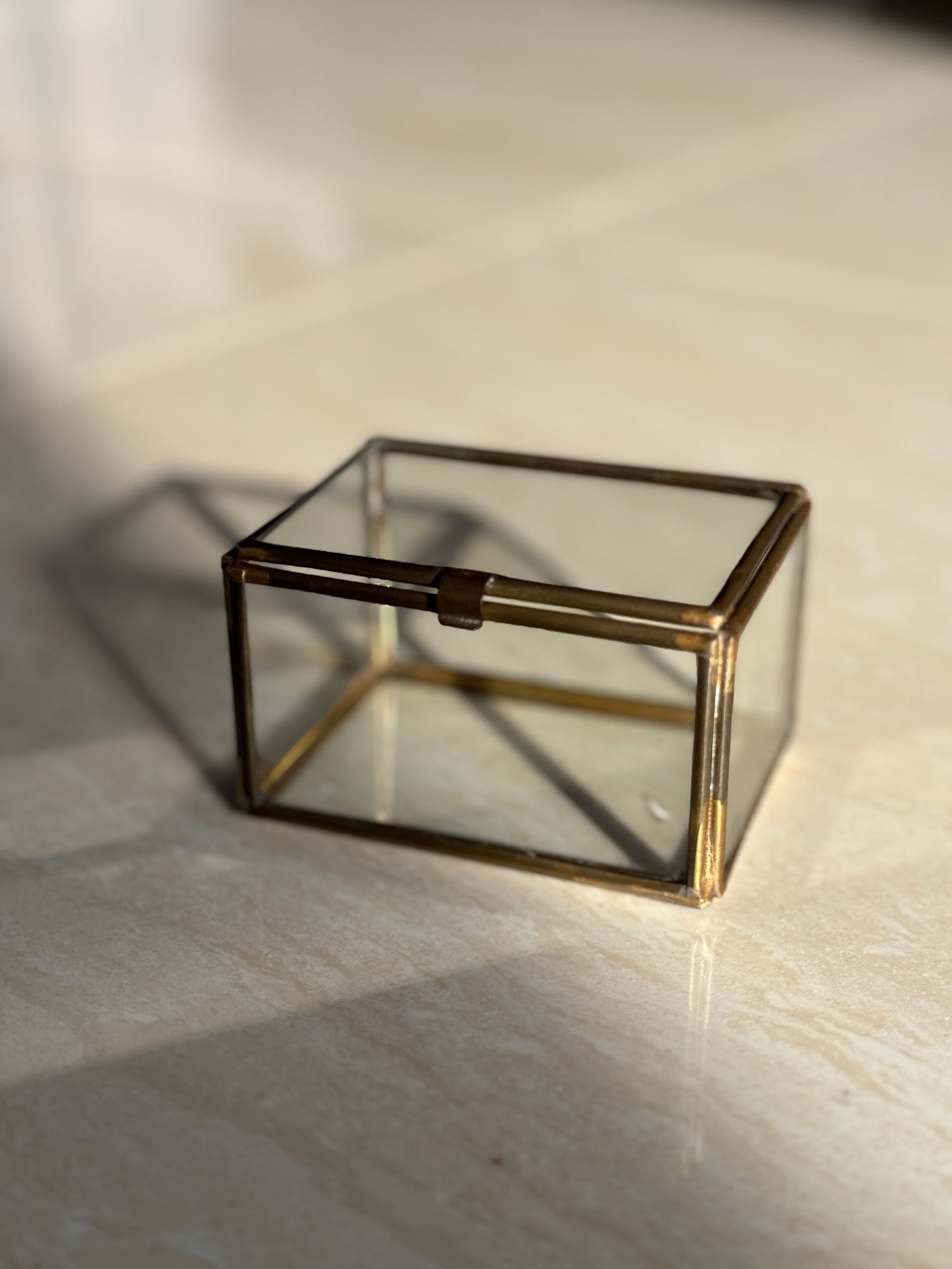 Glass and Brass Handmade Mini Boxes for Tiny jewelry, Nose Pins, Earrings Glass organizer casket Glass box Mother's Day gift Gift for Mom