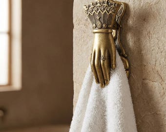 Vintage Brass Hand Clip Towel Holder Wall Clip Victorian Hand Paper Clip Journal Bookmark Scrapbooking Gift Book Lover Decor