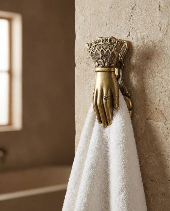 Vintage Brass Hand Clip Towel Holder Wall Clip Victorian Hand Paper Clip Journal Bookmark Scrapbooking Gift Book Lover Decor